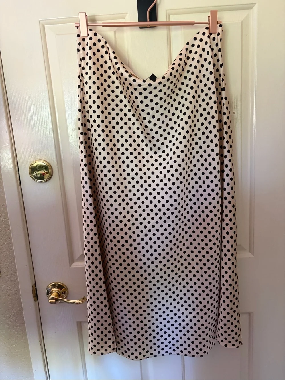 J. Crew Beige and Black Polka Dot Skirt